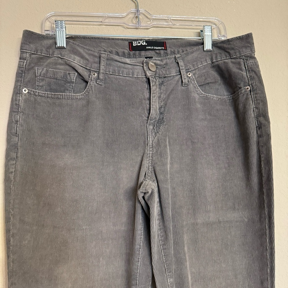 BDG Gray Corduroy Pants Size 31 Ankle Cigarette Stretch 34 x 29 Minimalist - Picture 4 of 16